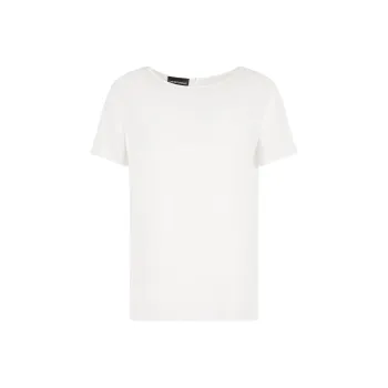 ARMANI JEANS EA7 Collection Satin Shiny Short Sleeved T Shirts T Shirt Women's