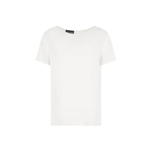 ARMANI JEANS EA7 Collection Satin Shiny Short Sleeved T Shirts T Shirt Women's