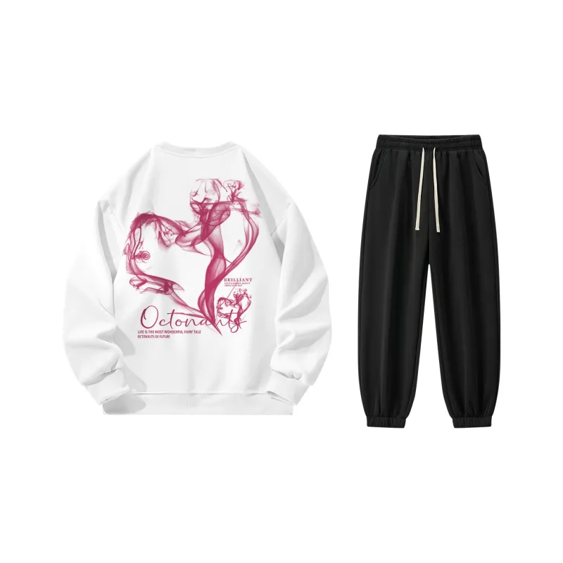 Small Columns Under The Sea Sweatshirt Set Unisex-14