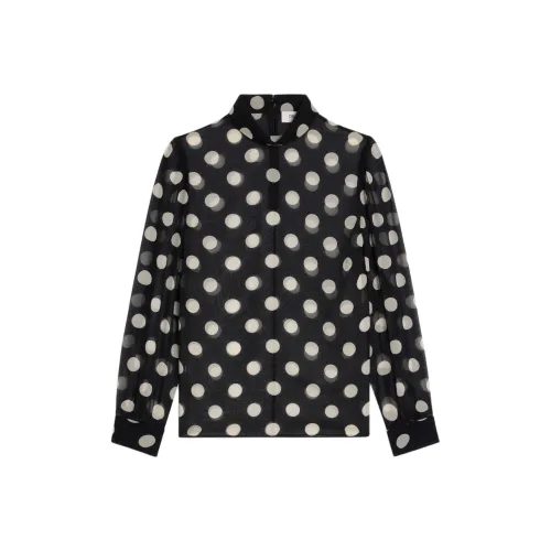 celine and Blouse With Overturned Collar In Silk Georgette