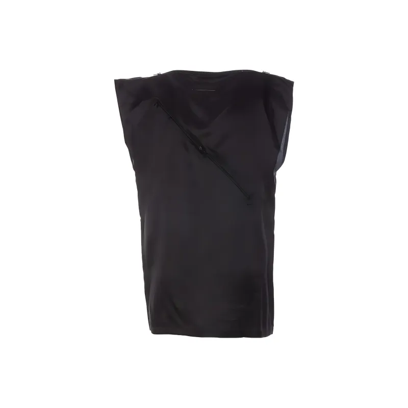 MM6 Maison Margiela Zip Detailed Sleeveless Top-0