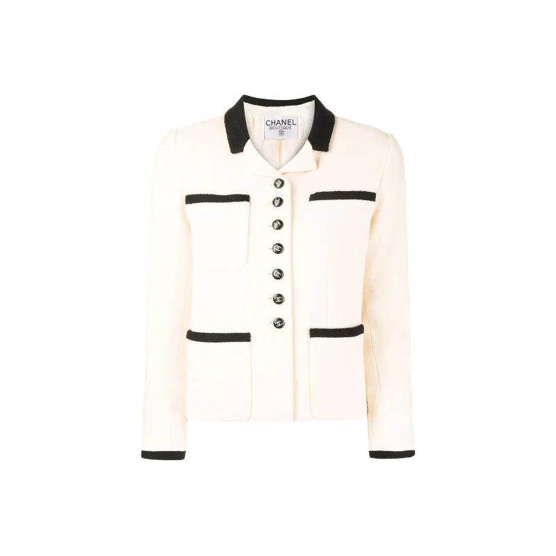 CHANEL 1996 CC-buttons Single-breasted Tweed Jacket-0