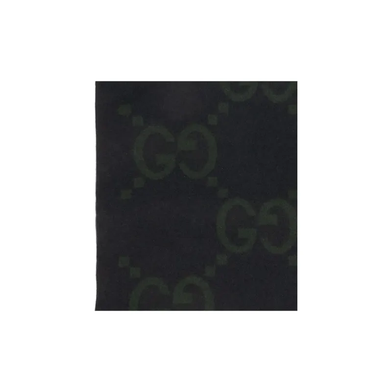 GUCCI Cashmere Knit Scarves Men's Gray-1