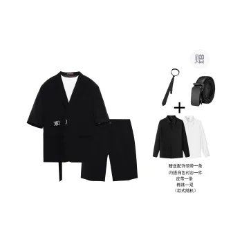 Kastinger Business Suit Unisex Black Includes Shirt Tie Belt And Cotton Socks