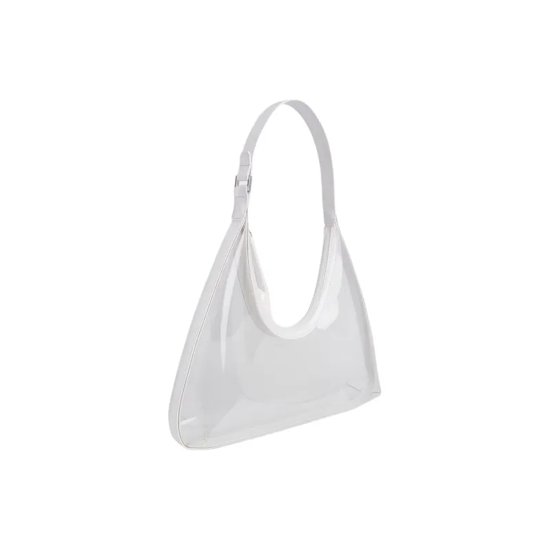 By Far PU Crescent Bag, Handbag, Shoulder Bag Large Size Women's White-1
