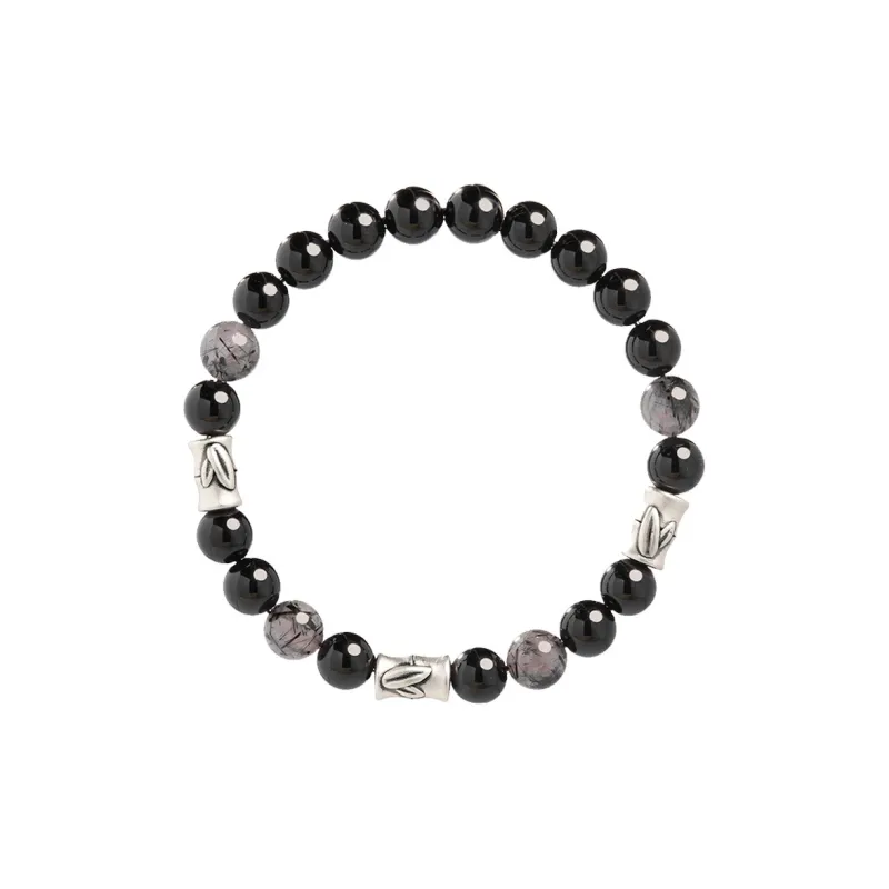 ZUIWENGLANGYASHANWENCHUANG Obsidian Bracelets Unisex-0
