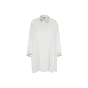 Forte Forte Bead embellished Cotton Shirt Dress