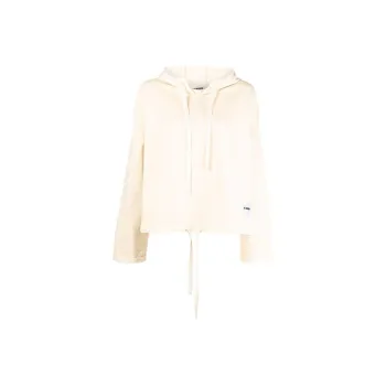 JIL SANDER + Drawstring Cropped Hoodie