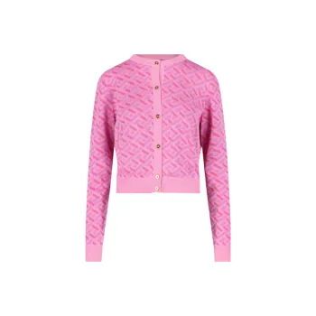 VERSACE La Greca Monogram Cardigan