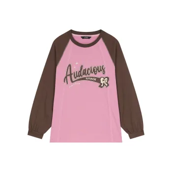 ELF SACK Color Block Design Vintage American 100% Cotton T Shirt Women's