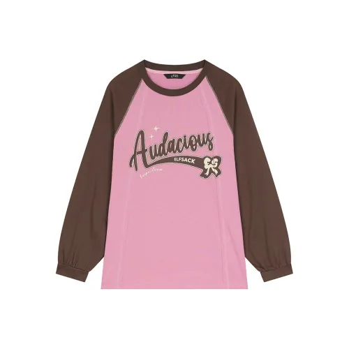 ELF SACK Color Block Design Vintage American 100% Cotton T Shirt Women's