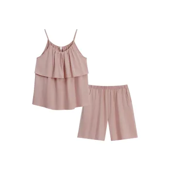 Sha Qian Pajama Set Women's Milk Tea Pink