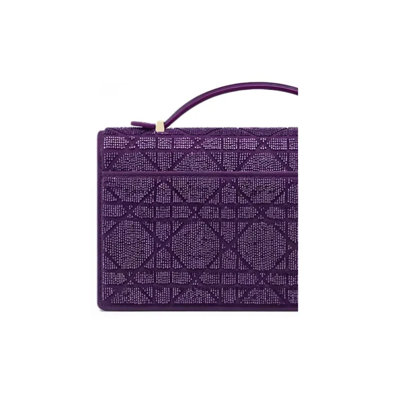 DIOR My Dior Cotton With Silk And Calfskin Handbag Mini Women's Purple-3