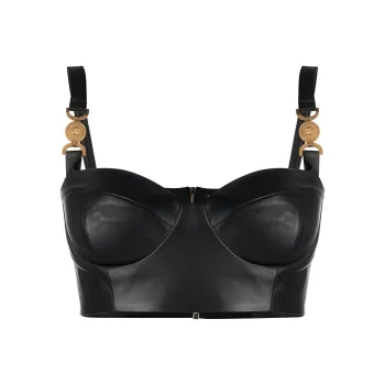 VERSACE Zipped Leather Top