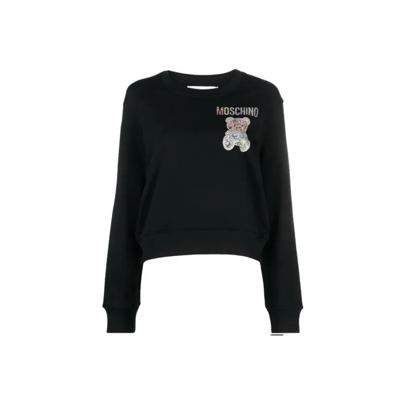 MOSCHINO Teddy Bear Embellished Crewneck Sweatshirt-0