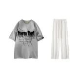 Clothing Set (Light Gray Top+White Pants)