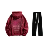 Clothing Sets (Burgundy Sweatshirt+Black Casual Pants)