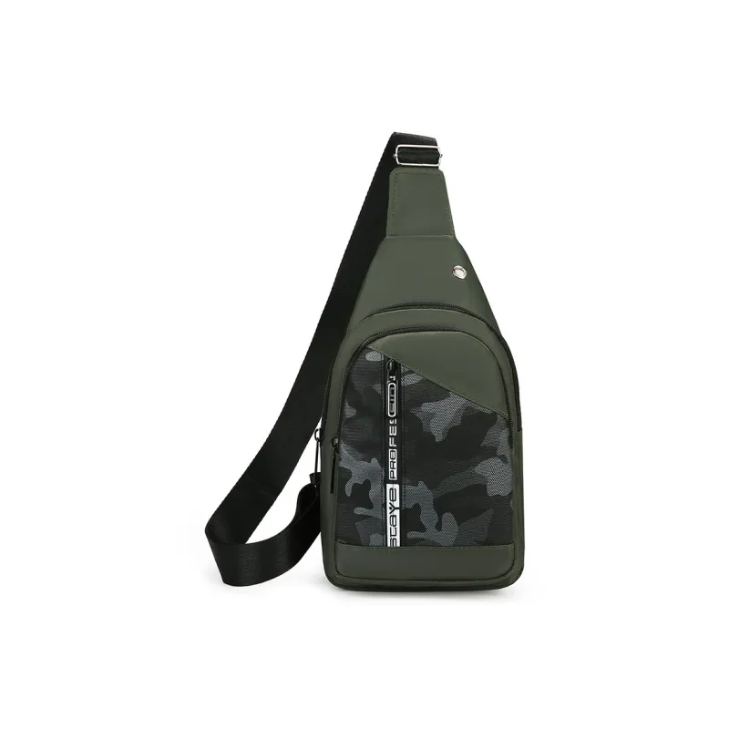 H YXIANG Nylon Fabric Sling Bag Regular Men's Gray/Black/Army Green/Dark Blue-1