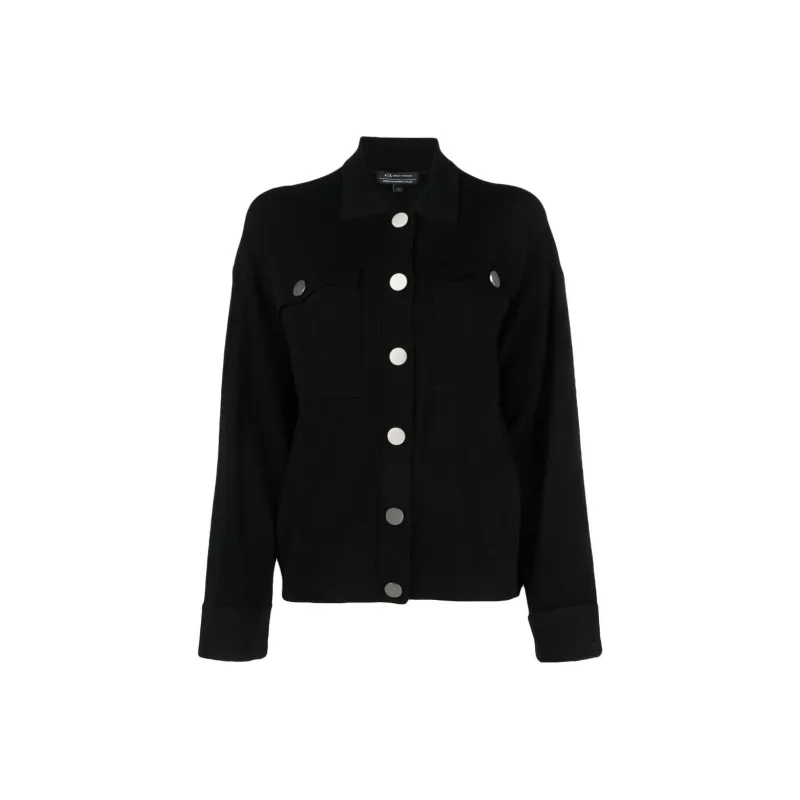 ARMANI EXCHANGE Logo patch Knitted Jacket-0