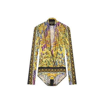 FENDI Fendace Baroque Bodysuit Gold/Multi