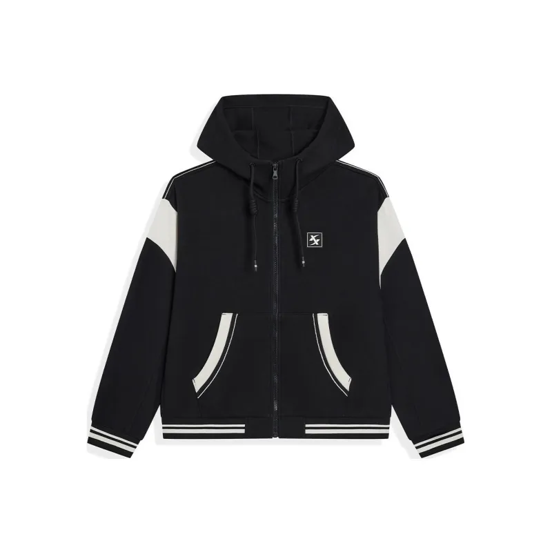XTEP Jackets Coats Women's Jet Black/Cotton White-0