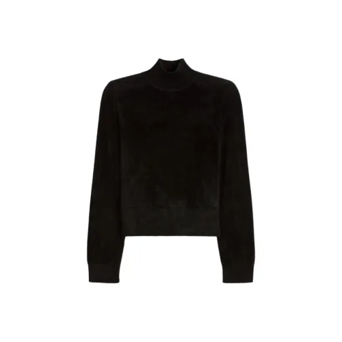 SCANLAN THEODORE Velvet Shoulder Pad Sweater Knitwear Women's BLACK/Black