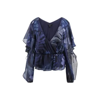 GUESS Chiffon Shirts Women's Dark Blue