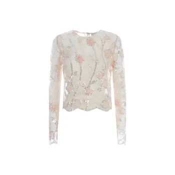Self-portrait Sequinned Sheer Mesh Blouse