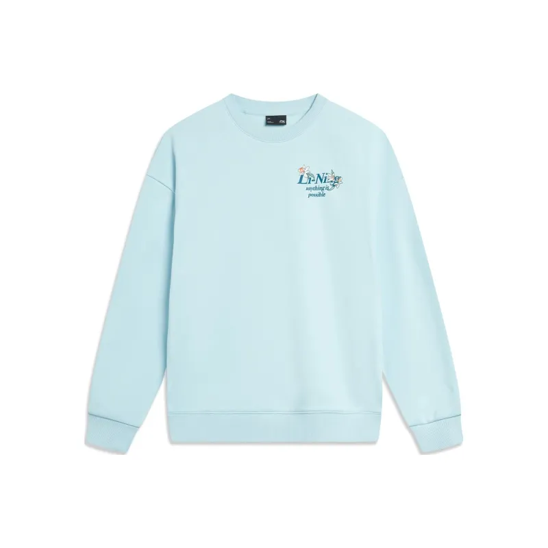 LiNing Sports Life Collection Sweatshirt Women's Light Belly Blue-0