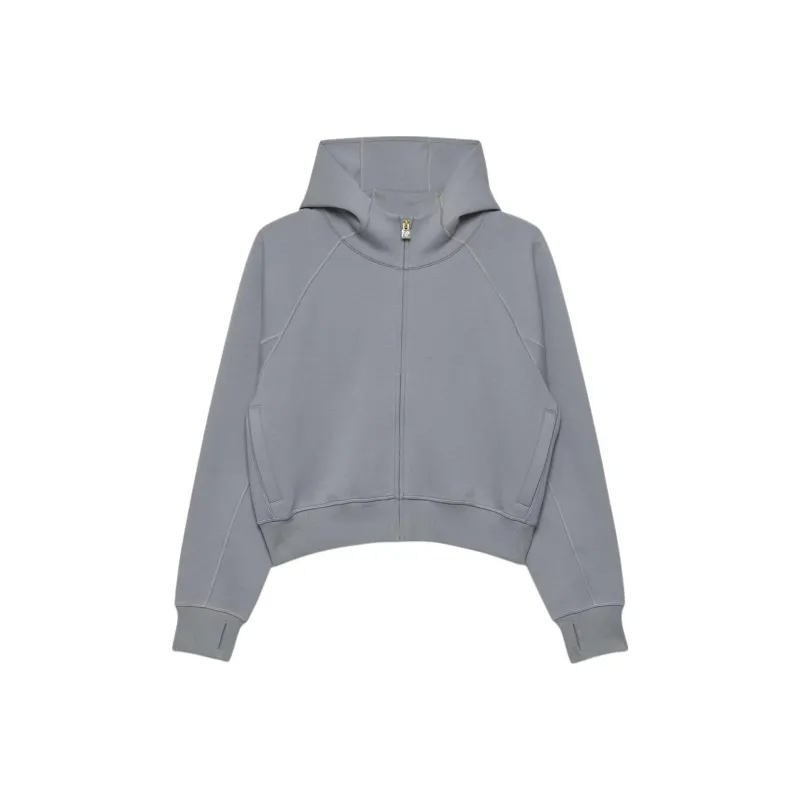 ARITZIA Golden FormaFleeceTM Oxygen Hi- Hip Zip Hoodie Sweatshirt Women's Shady Blue-0