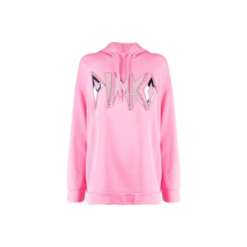 PINKO Mirrored logo Hoodie-0