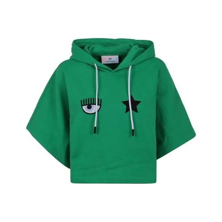 CHIARA FERRAGNI Eye like Motif Cropped Hoodie-0
