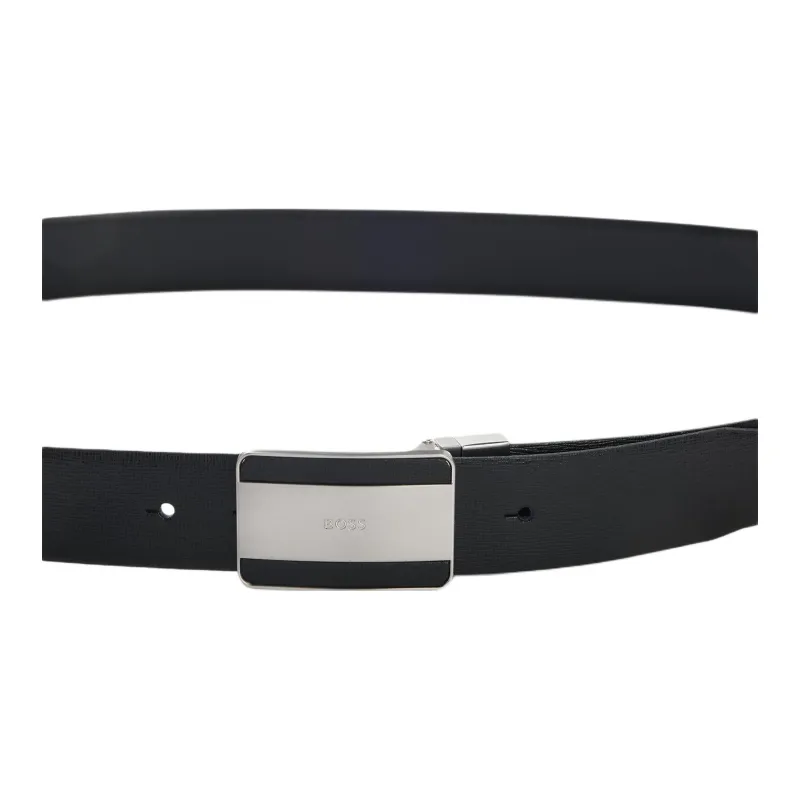 HUGO BOSS Split Cow Leather, Leather Belts Unisex Black 3.5CM-2