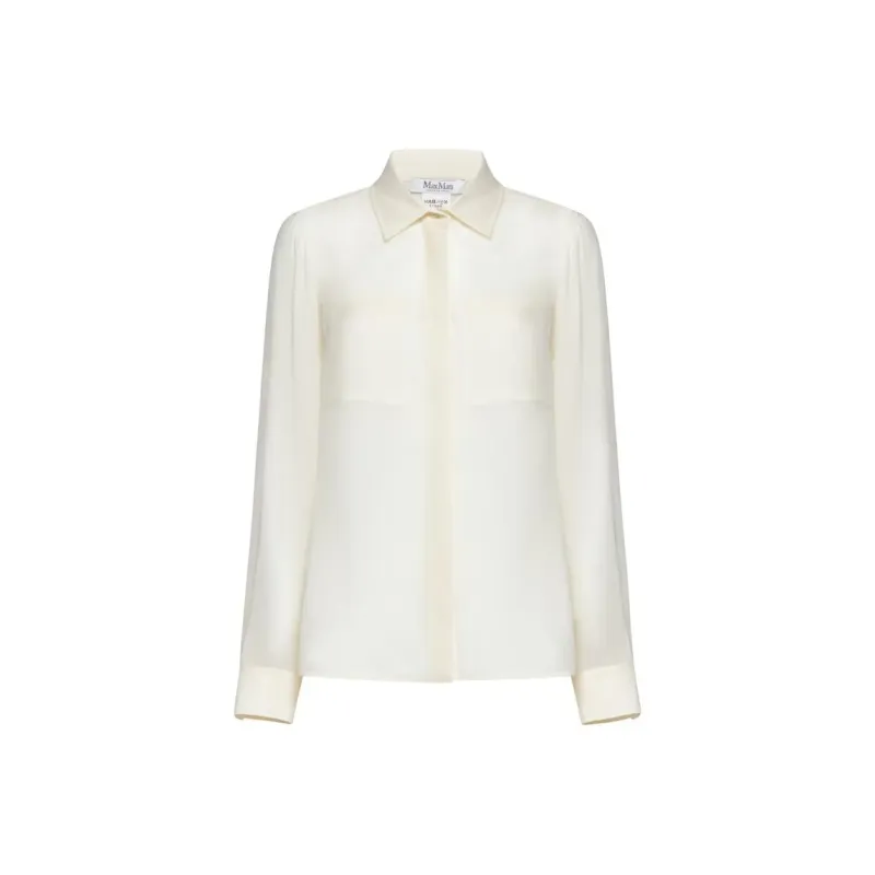 MaxMara Curved Hem Long Sleeved Shirt-0