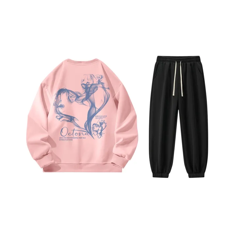 Small Columns Under The Sea Sweatshirt Set Unisex-32