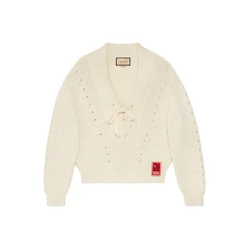 GUCCI Open knit Lace up Jumper