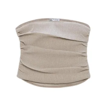 ZARA Strapless Top Women's Beige