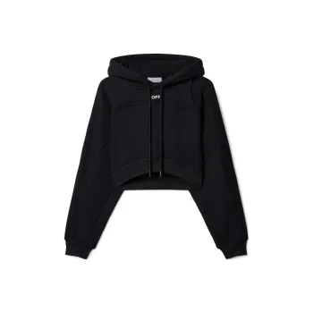 OFF WHITE Logo print Cropped Hoodie