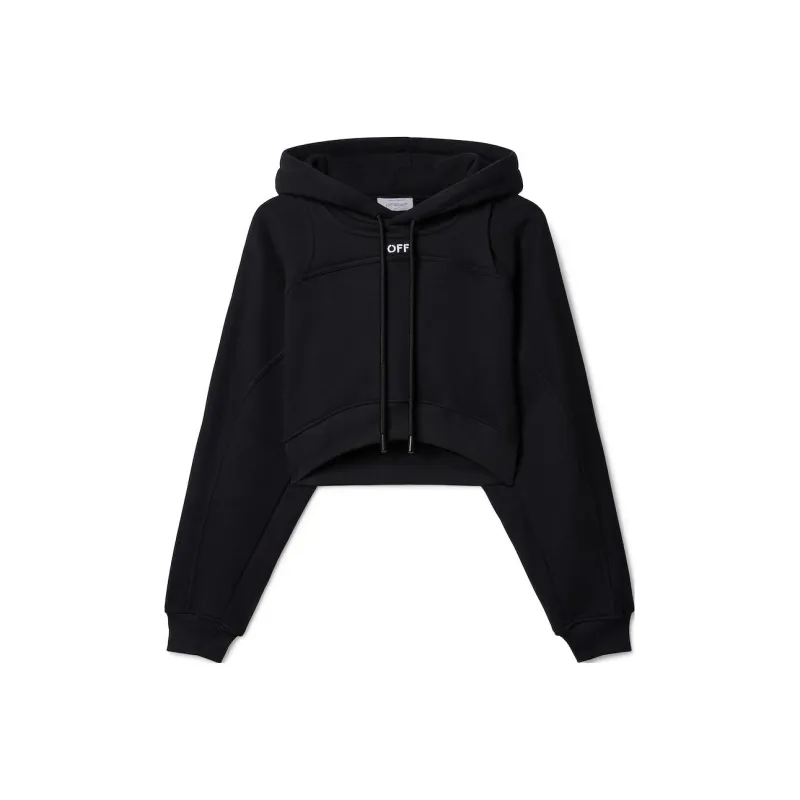 OFF-WHITE Logo-print Cropped Hoodie-0