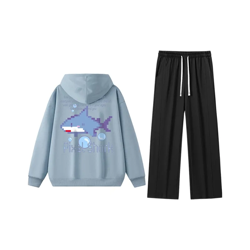 Small Columns Under The Sea Sweatshirt Set Unisex-32