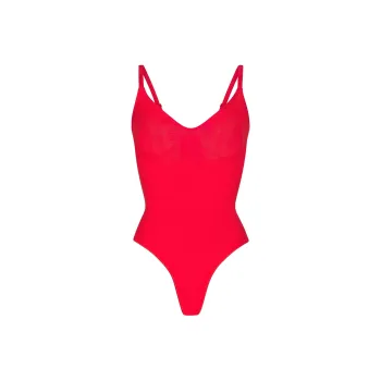 SKIMS Valentine's Day SEAMLESS SCULPT THONG BODYSUIT Bodysuits Women's RUBY/Red