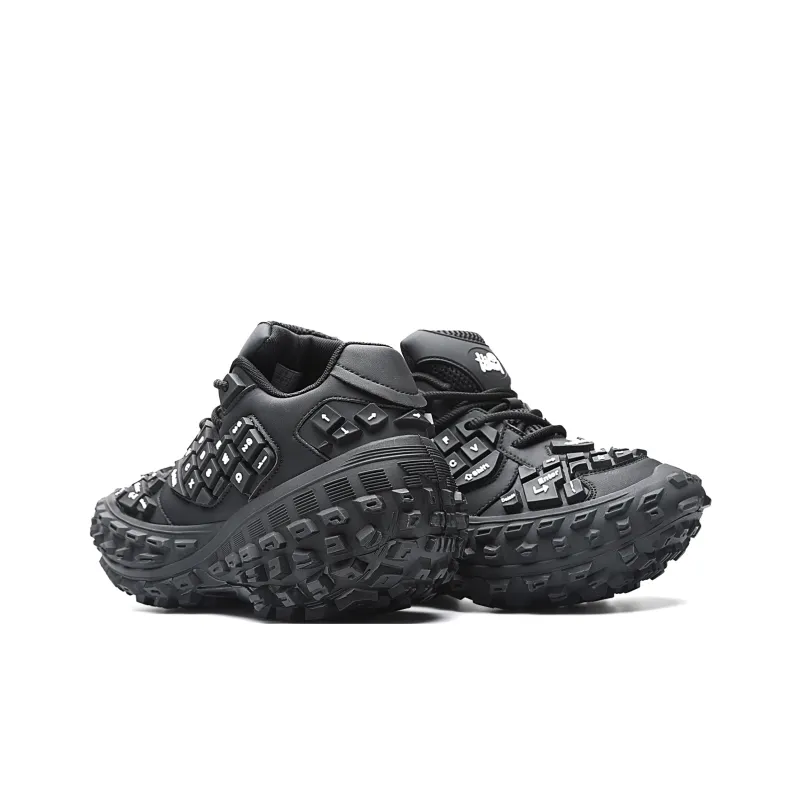 MVA Slip Resistant, Abrasion Resistant, Breathable, Impact Resistant, Lightweight Low Top Chunky Sneakers Unisex Black-3