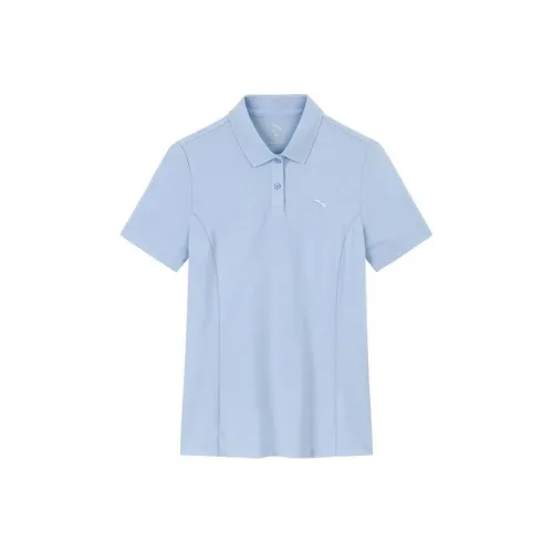 Anta Variety Training Collection Polo Shirt Women's Water Sky Blue