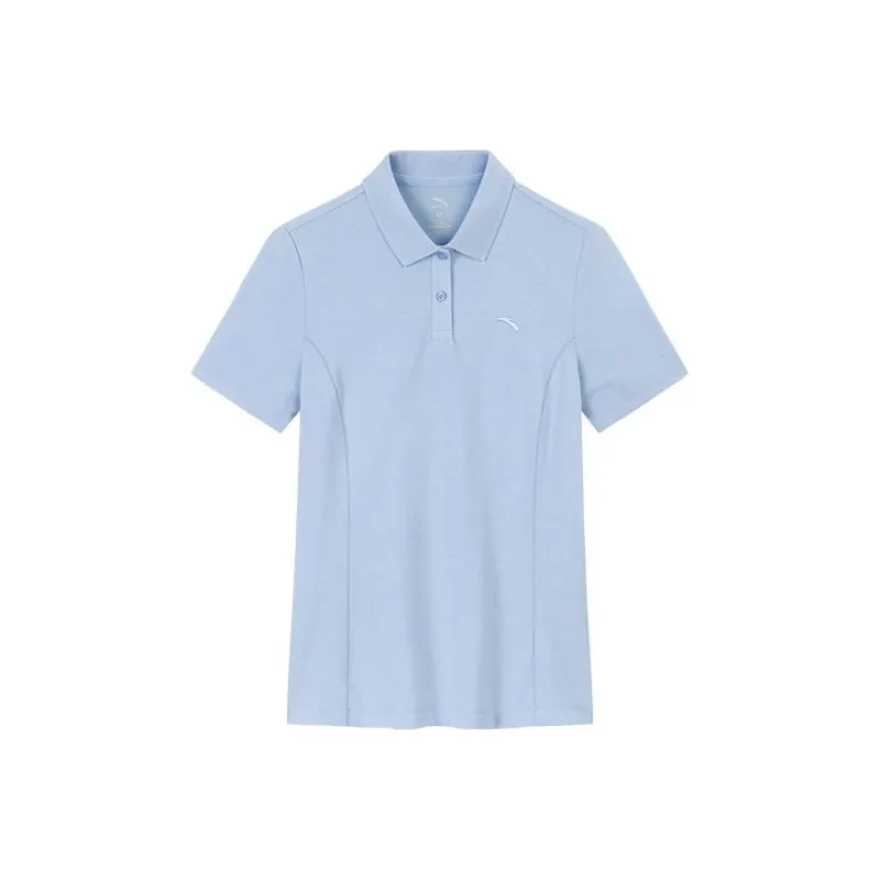 Anta Variety Training Collection Polo Shirt Women's Aqua Sky Blue-0