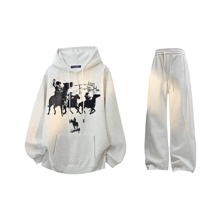 FAX FOR FMACM Sweatshirt Set Unisex Black+Black[Pants]-10