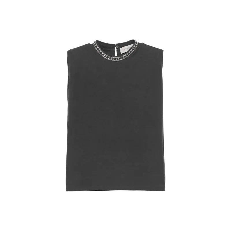 Golden Goose Embellished Neck Sleeveless Top-0