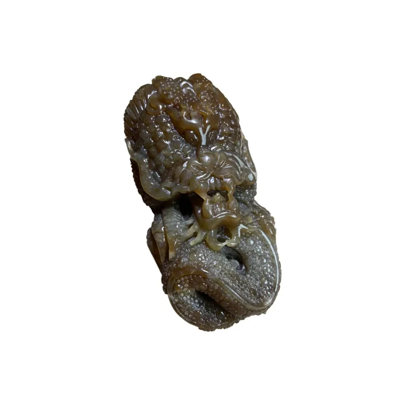 BUDOUXIAOAI Hetian Jade Handheld Piece Sugar Jade Men's-0