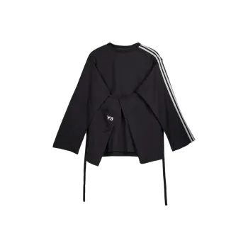 Adidas Y 3 Sail Closure Long Sleeve Tee Black