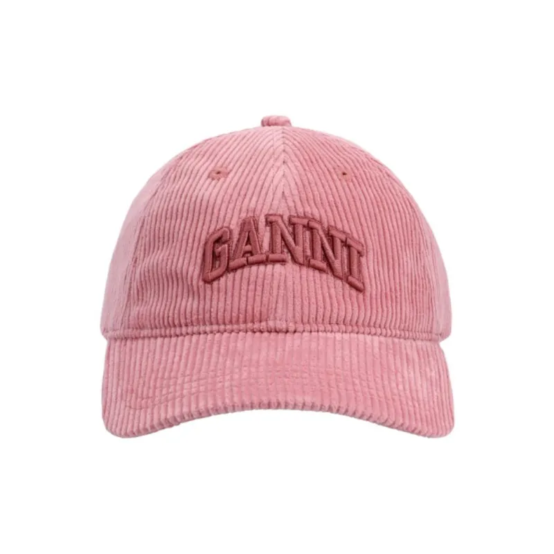 GANNI Cotton Baseball Caps Women's Pink-1