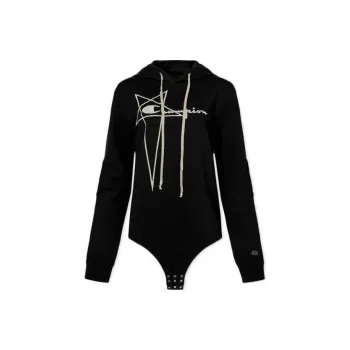 RICK OWENS Logo embroidered Organic cotton Hoodie